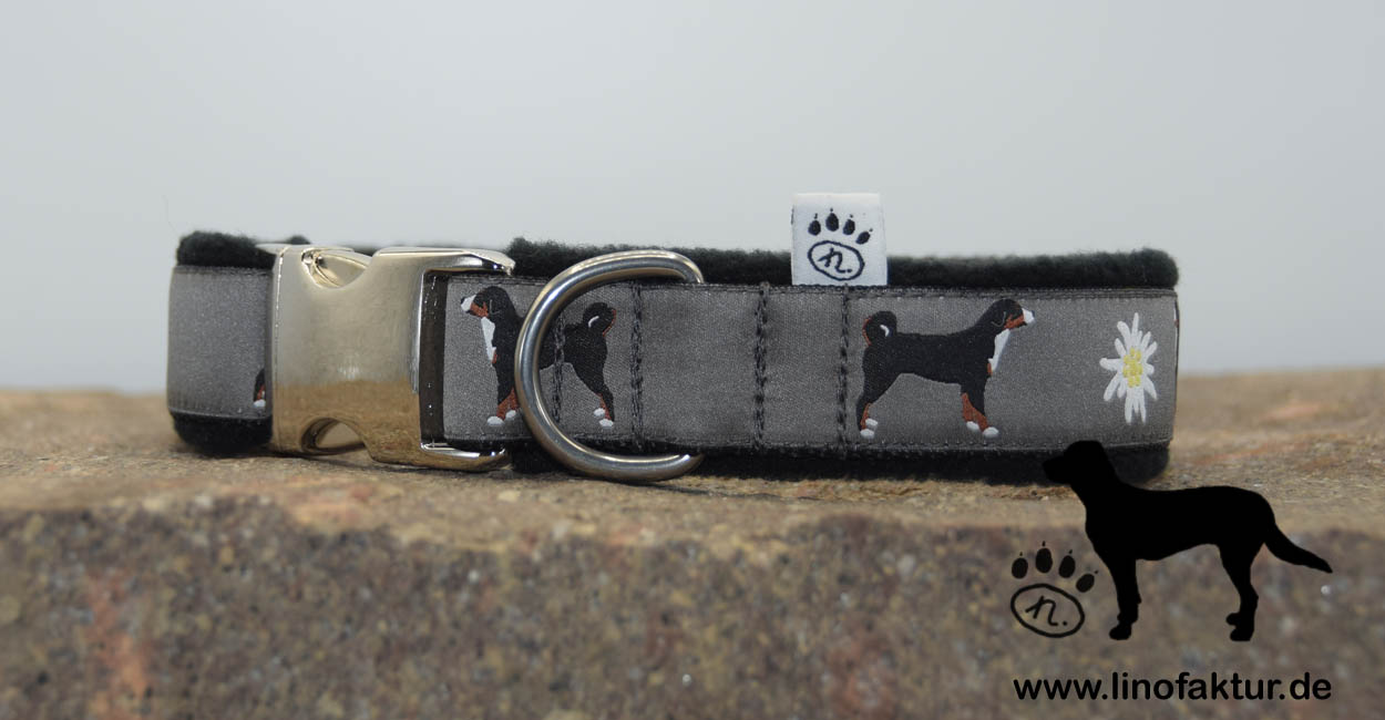 linofaktur: Webband Appenzeller Sennenhund 25mm Aluschließe