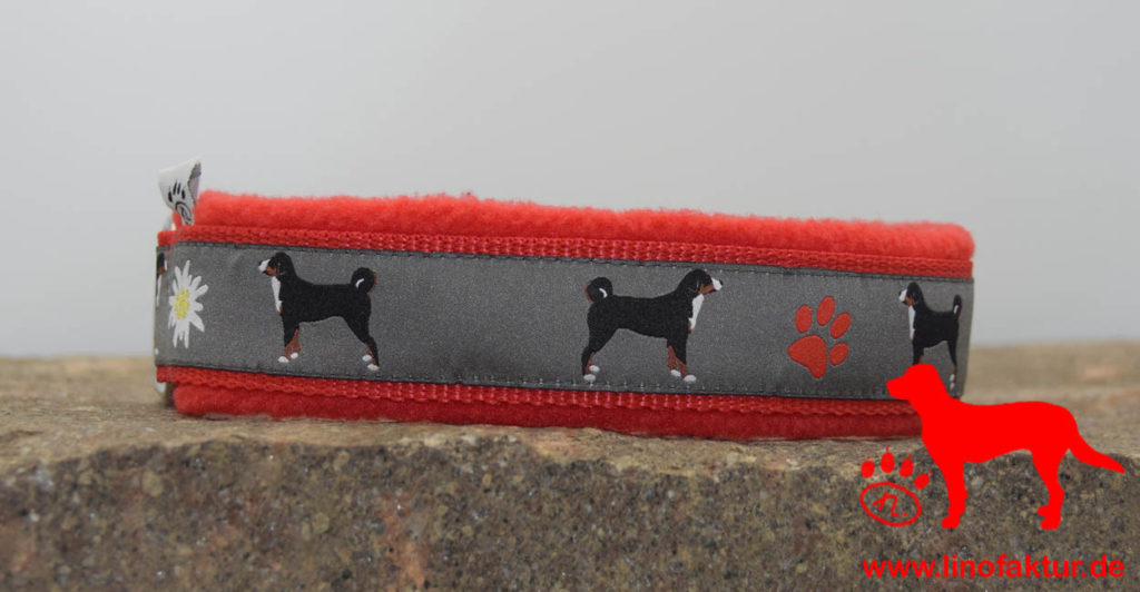 linofaktur: Webband Appenzeller Sennenhund 30mm rot